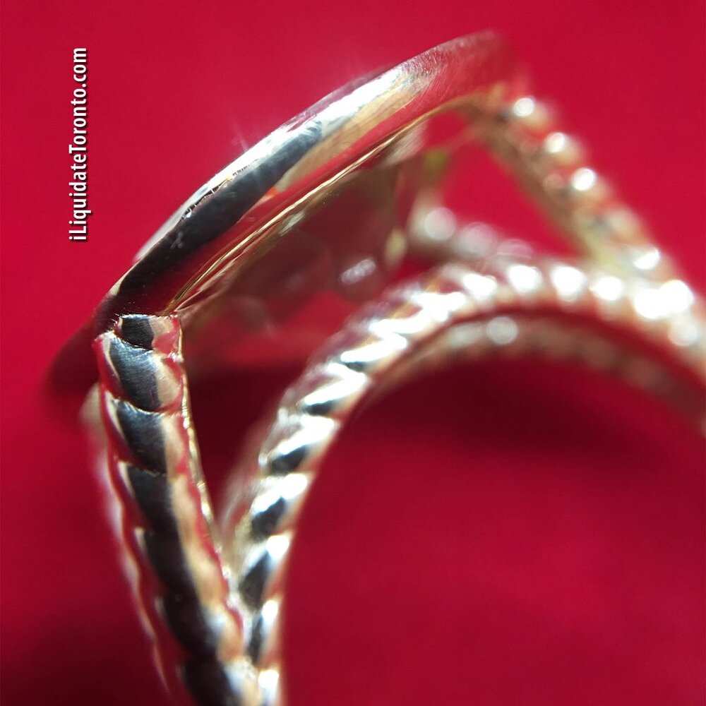 CUSTOM  9.25CTW Yurman-Style 18K Yellow Gold, Citrine and Diamond Cocktail Ring - Picture 13 of 14
